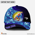 Frenzidea Blue Patchy Northern Pike Fishing Personalized Cap