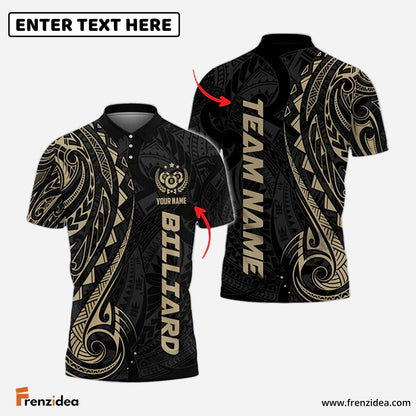 Frenzidea Billiards Maori Brown Personalized Name & Team Name Shirt