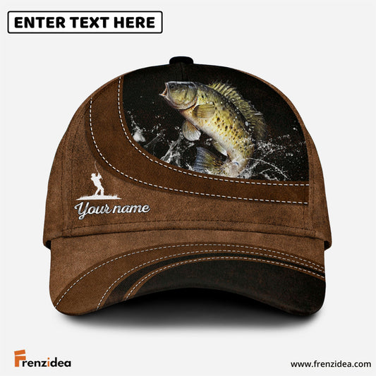 Frenzidea Custom Name Crappie Fishing Happiness Cap