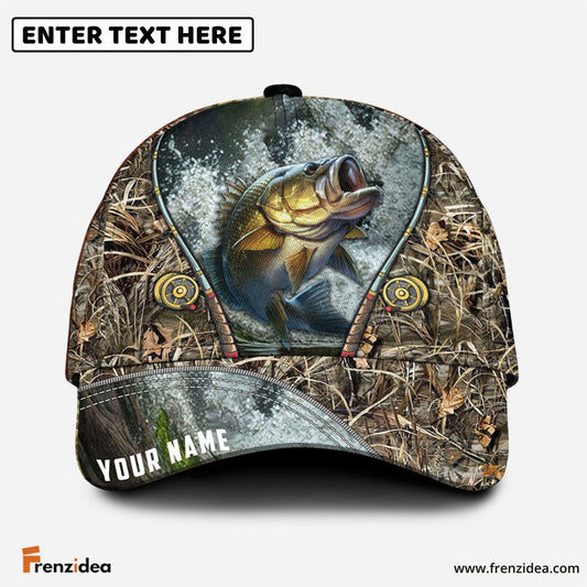 Frenzidea Custom Name Bass Fishing Rod Cap
