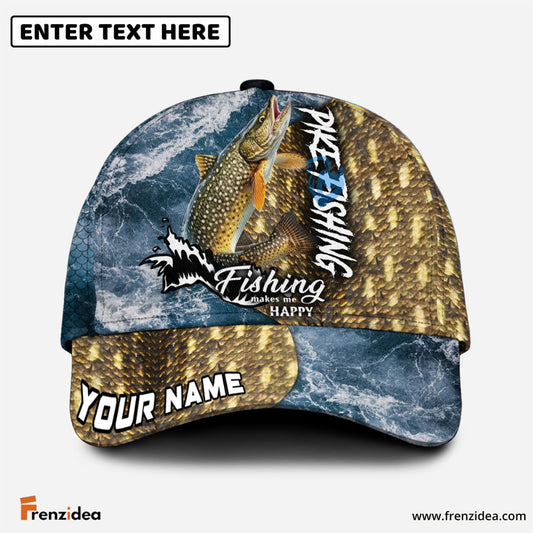 Frenzidea Personalized Pike Fishing Skin Seawave Classic Cap