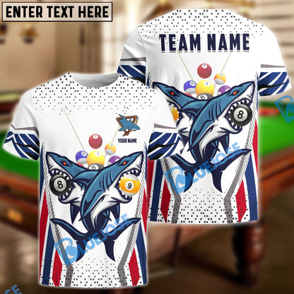 frenzidea Billiard Shark 8 and 9 Ball US Flag Personalized Name, Team Name Hawaiian Shirt