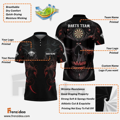 Frenzidea Viking Tattoo Skull Custom Darts Shirts