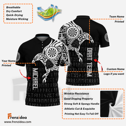 Frenzidea Viking The Raven Of Odin Viking Tattoo Custom Darts Shirts