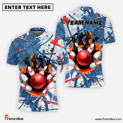 Frenzidea Bowling And Pins Around The World Customized Name 3D Shirt (4 Colors)