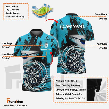 Frenzidea Darts Colorful Wave Personalized Name, Team Name 3D Shirt (4 Colors)