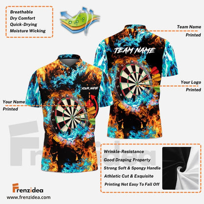 Frenzidea Dart Fire & Water Personalized Name 3D Shirt