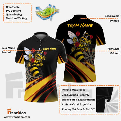 Frenzidea Darts Bee Personalized Name, Team Name 3D Shirt