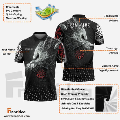 Frenzidea Darts Viking Wolf Personalized Shirt