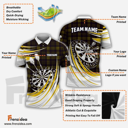 Frenzidea Darts Plaid Color Personalized Name, Team Name 3D Shirt (4 Colors)