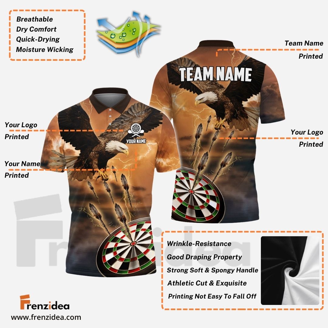 Frenzidea Dartboard Eagle Personalized Name, Team Name 3D Shirt