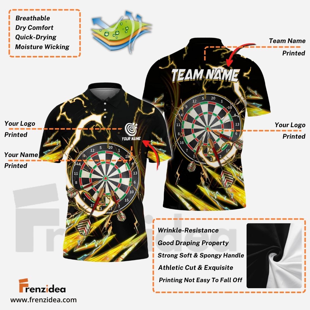 Frenzidea Breath Of Thunder Darts Personalized Name, Team Name 3D Shirt (6 Colors)