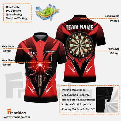 Frenzidea Darts Shocking Arrow Personalized Name, Team Name 3D Shirt (4 Colors)