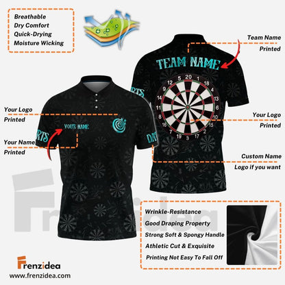 Frenzidea Darts Golden Time Personalized Name, Team Name 3D Shirt (4 Colors)