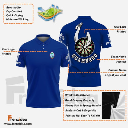 Frenzidea Darts Guam Flag Personalized 3D Shirt