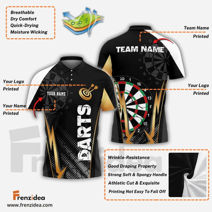 Frenzidea Darts Crack Personalized Name, Team Name 3D Shirt (4 Colors)