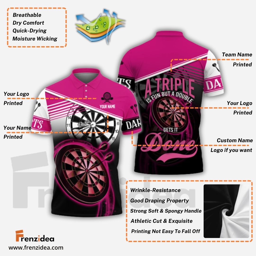 Frenzidea Darts Triple Is Fun Personalized Name 3D Shirt