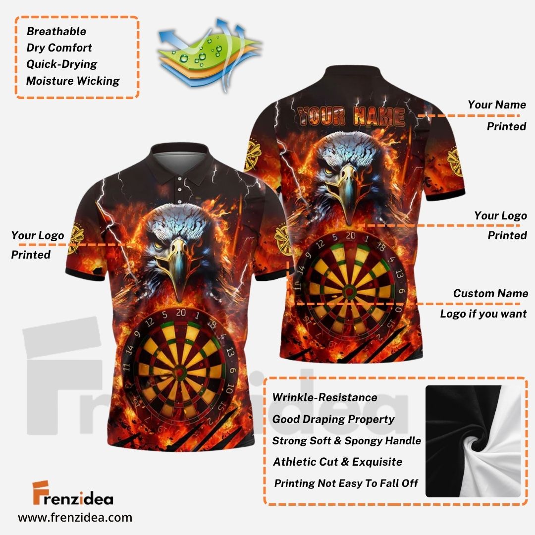 Frenzidea Dart Flame Eagle 2 Personalized Name 3D Shirt