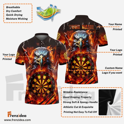 Frenzidea Dart Flame Eagle 2 Personalized Name 3D Shirt