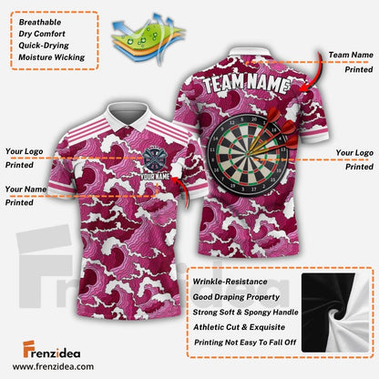 Frenzidea Darts Tsunami Personalized Name, Team Name 3D Shirt (4 Colors)