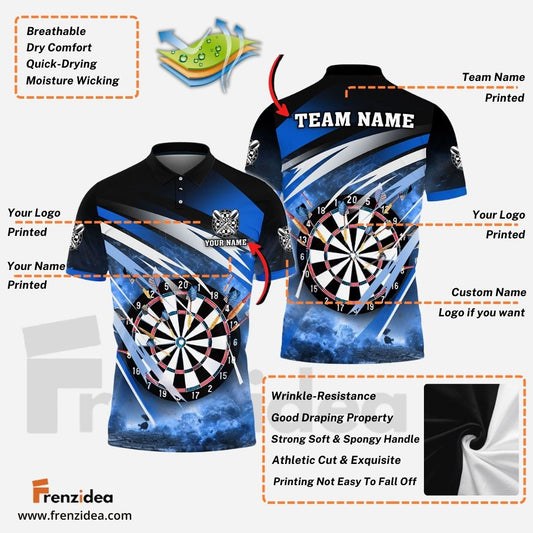 Frenzidea Darts Explosion Personalized Name, Team Name 3D Shirt (4 Colors)