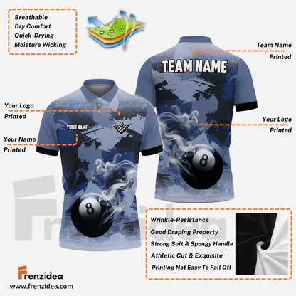 Frenzidea Billiards Ball Smoke Art Personalized Shirt