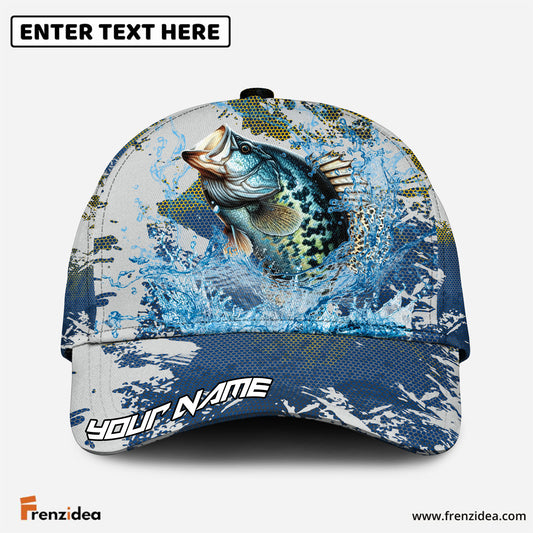 Frenzidea Crappie Fishing Hooked on Victory Personalized Cap