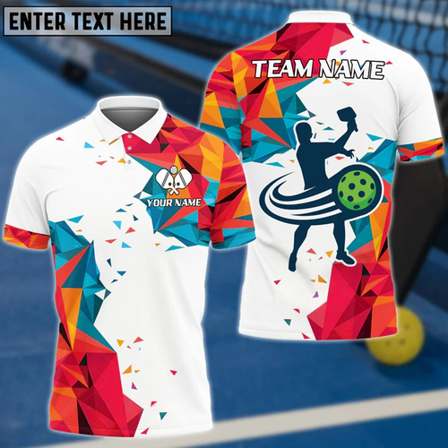 Frenzidea Pickleball Diamond Rainbow Smoke Custom Name, Team Name Shirt