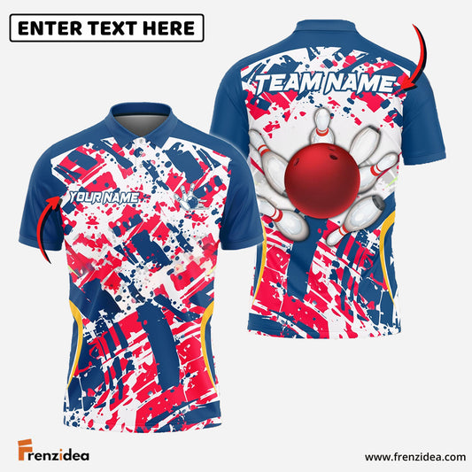 Frenzidea Bowling with Colorful Background Customized Name, Team Name 3D Shirt
