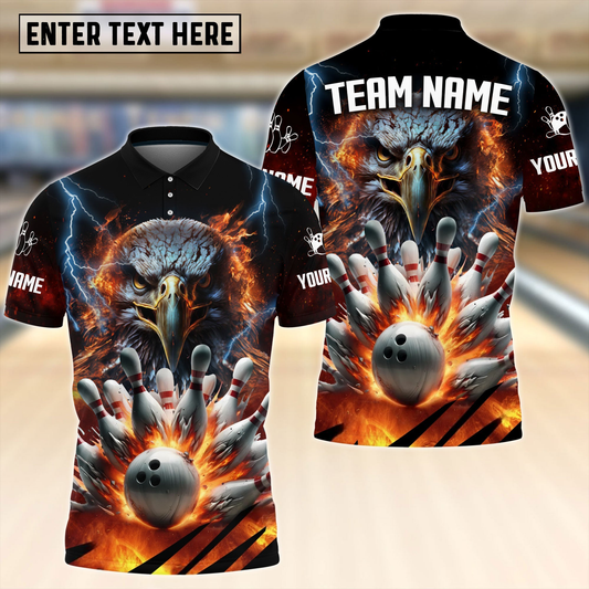 Frenzidea Eagle Power Bowling And Pins Customized Name 3D Shirt