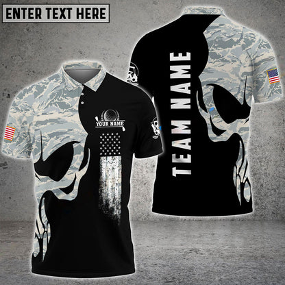 Frenzidea Golf Skull Camo Customized Name, Team Name 3D Shirts (4 Colors)