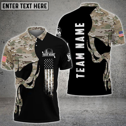 Frenzidea Golf Skull Camo Customized Name, Team Name 3D Shirts (4 Colors)