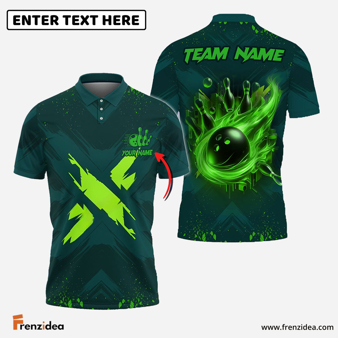 Frenzidea Bowling And Pins X Factor Customized Name 3D Shirt (4 Colors)