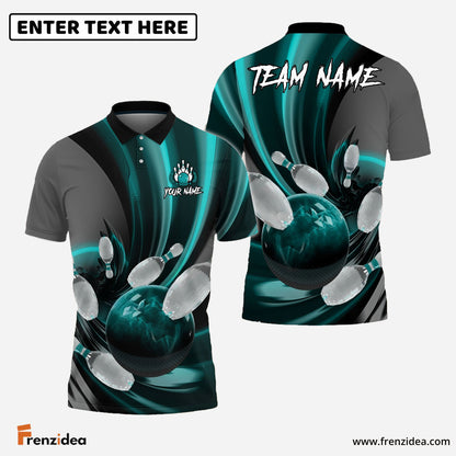 Frenzidea Bowling And Pins Glass Way Multicolor Customized Name 3D Shirt ( 4 Colors )