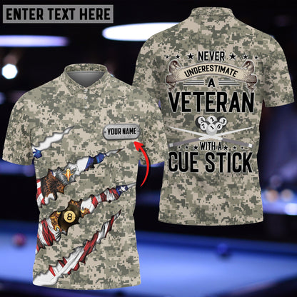 Frenzidea Billiard Veteran With A Cue Stick Personalized Unisex Shirt