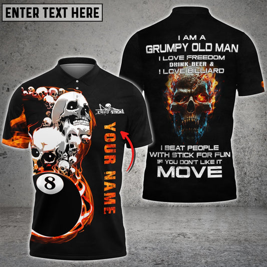 Frenzidea Billiard Grumpy Old Man Billiard Personalized Unisex Shirt