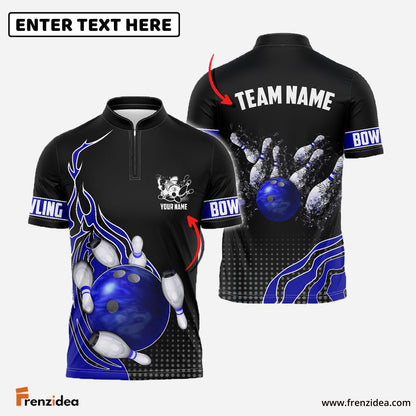 Frenzidea Bowling And Breaking Pins Multicolor Option Customized Name 3D Shirt