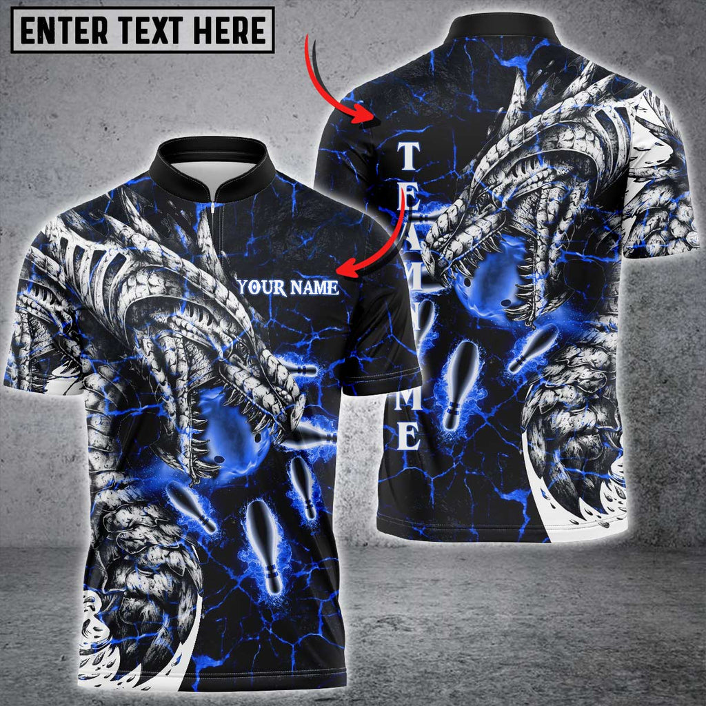 Frenzidea Magma Dragon Bowling Personalized Name, Team Name 3D Shirt (4 Colors)