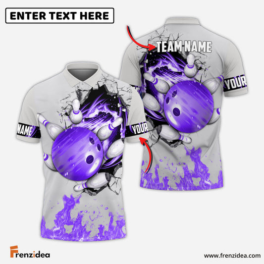 Frenzidea Bowling And Pins Break Multicolor Customized Name 3D Shirt
