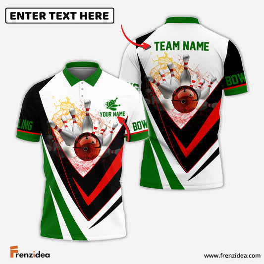 Frenzidea Water Bowling And Pins Multicolor Customized Name 3D Shirt