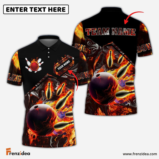 Frenzidea Volcanic Rock Bowling And Pins Multicolor Option Customized Name 3D Shirt
