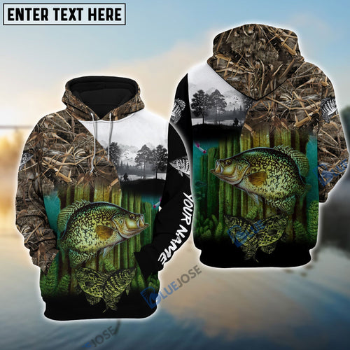 frenzidea Crappie Fishing Camo Freshwater Fish Customize Name 3D Hoodie