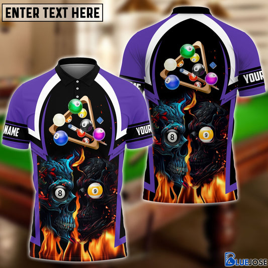 Frenzidea Billiard Skull Customized Name 3D Shirt