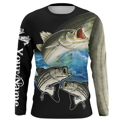 Frenzidea Striped Bass (Striper) Fishing Customize Name 3D Shirts