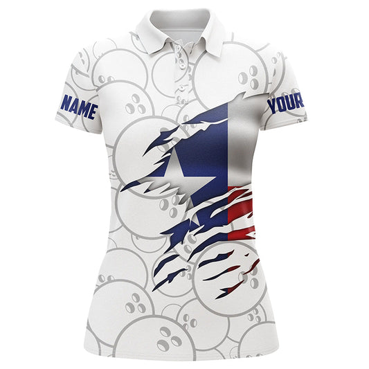 Frenzidea Texas Flag Bowling Team Bowlers Premium Customized Name 3D Shirt For Women