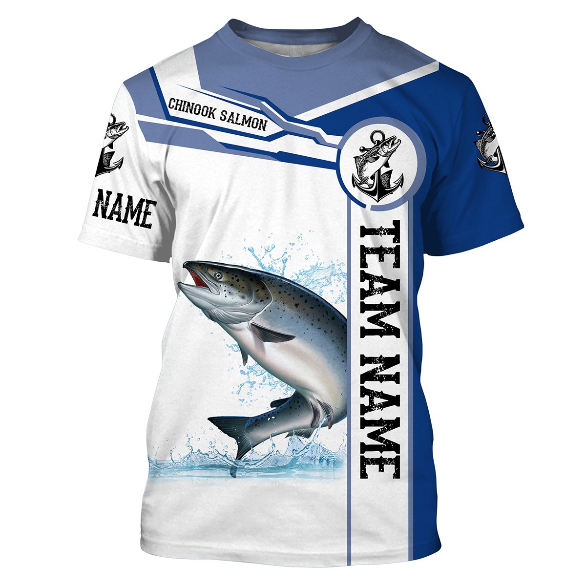 Frenzidea Chinook Salmon Fishing Customize Name And Team Name Tournament Shirts