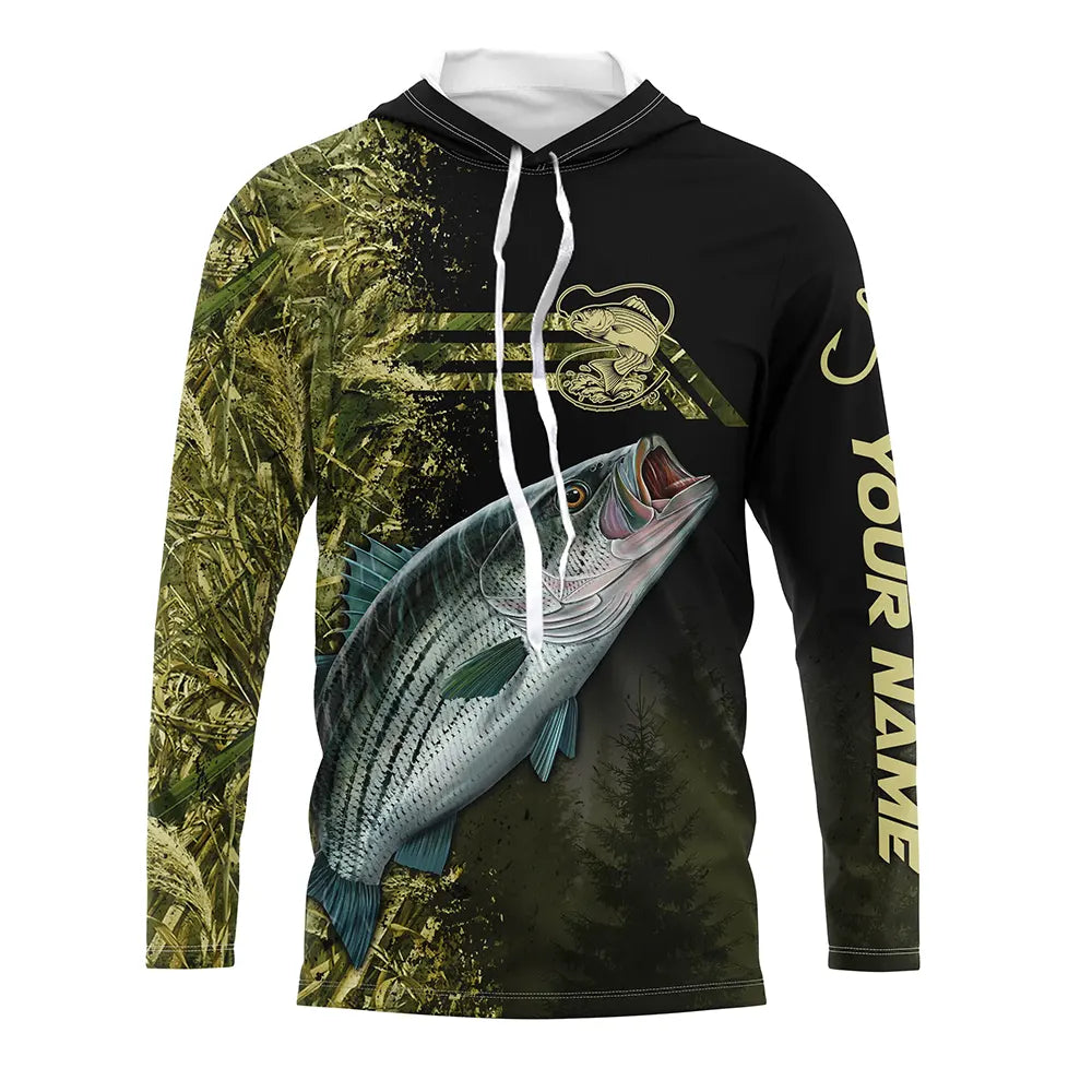 Frenzidea Custom Striped Bass Fishing Camouflage Personalized Name 3D Shirts