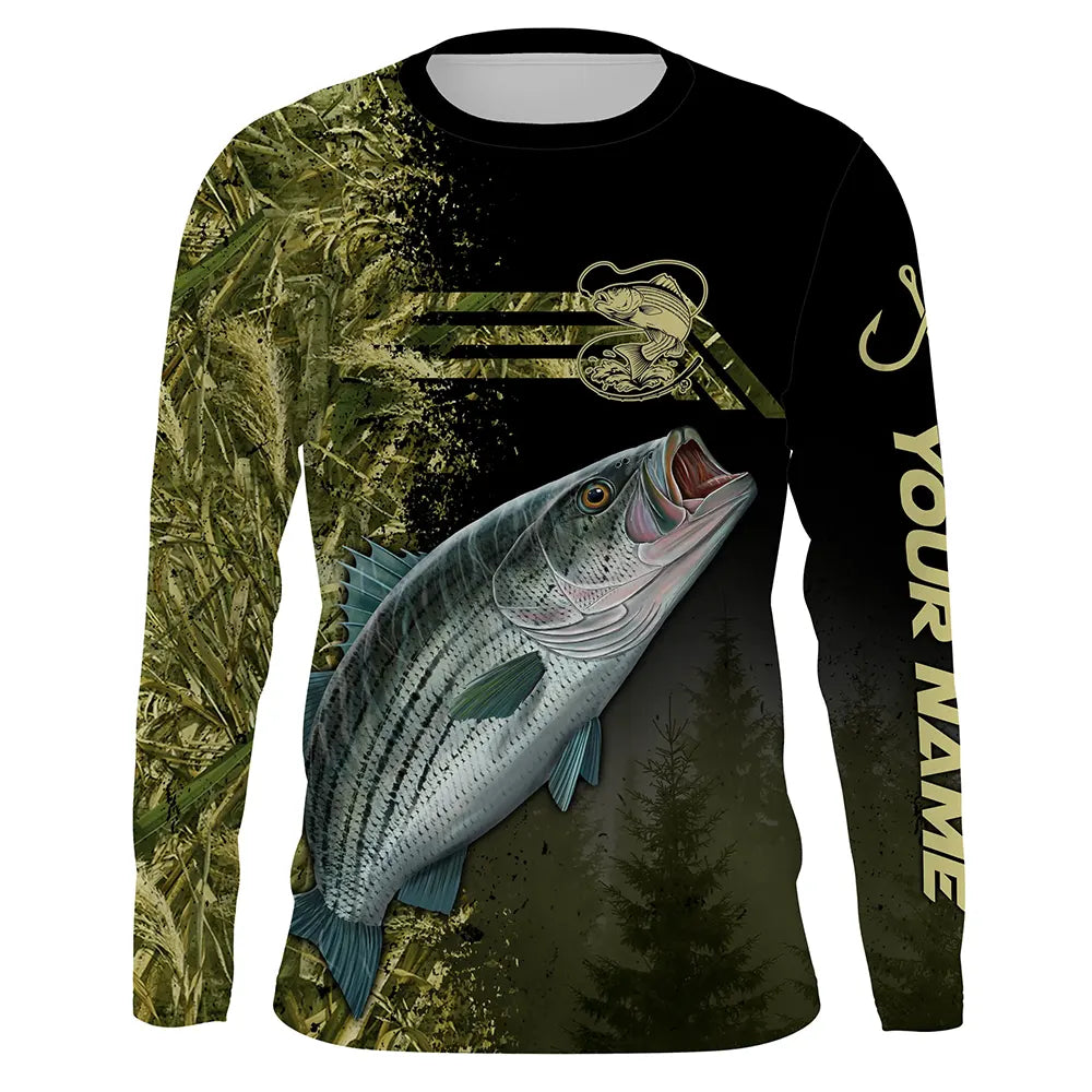 Frenzidea Custom Striped Bass Fishing Camouflage Personalized Name 3D Shirts