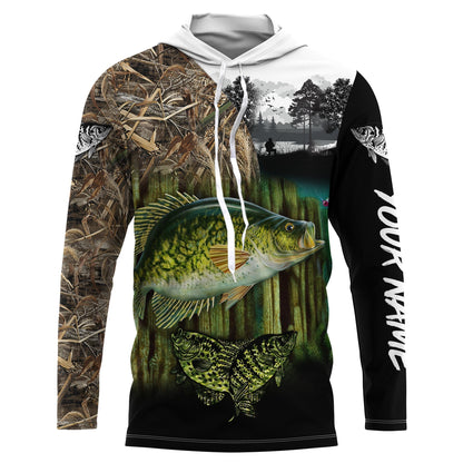 frenzidea Crappie Fishing Camo Freshwater Fish Customize Name 3D Hoodie