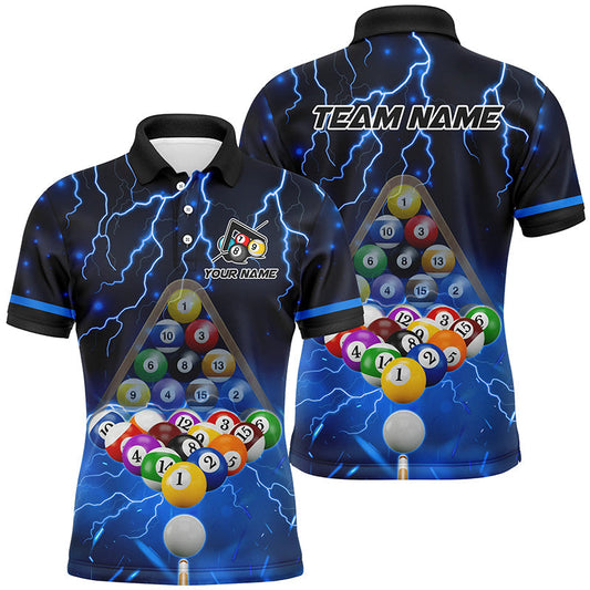 Frenzidea Blue Thunder Lightning Storm Billiard Jersey Customized Name, Team Name 3D Shirt